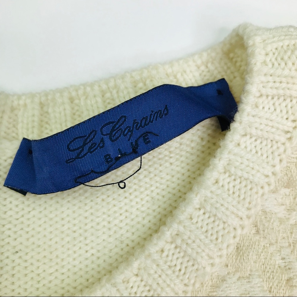 [Les Copains] 100% Wool Cream Sweater Size Small - Picture 3 of 8